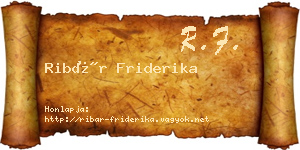 Ribár Friderika névjegykártya